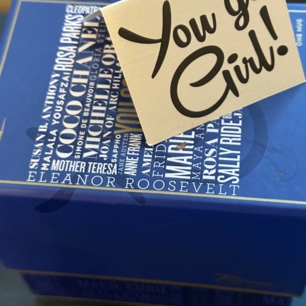 Hallmark 4 1/2” Blue & Gold Inspirational “You Go Girl”Mug